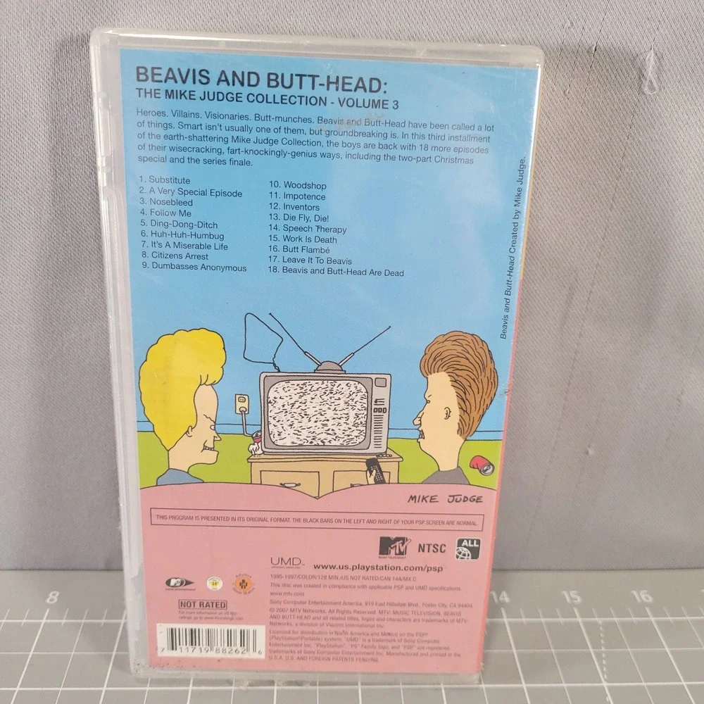 Sony PSP UMD Beavis and Butt-Head Mike Judge Collection Vol 3 Video Red Case